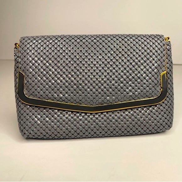 Vintage 70’s Silver Envelope Shoulder Clutch Metal Evening Bag - Picture 5 of 17